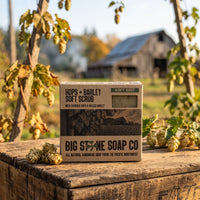 Hops + Barley Soft Scrub soap lifestyle photo