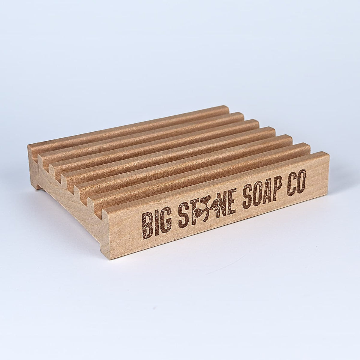 Big Stone Soap Co. branded Alder wood soap dish, made locally in Oregon