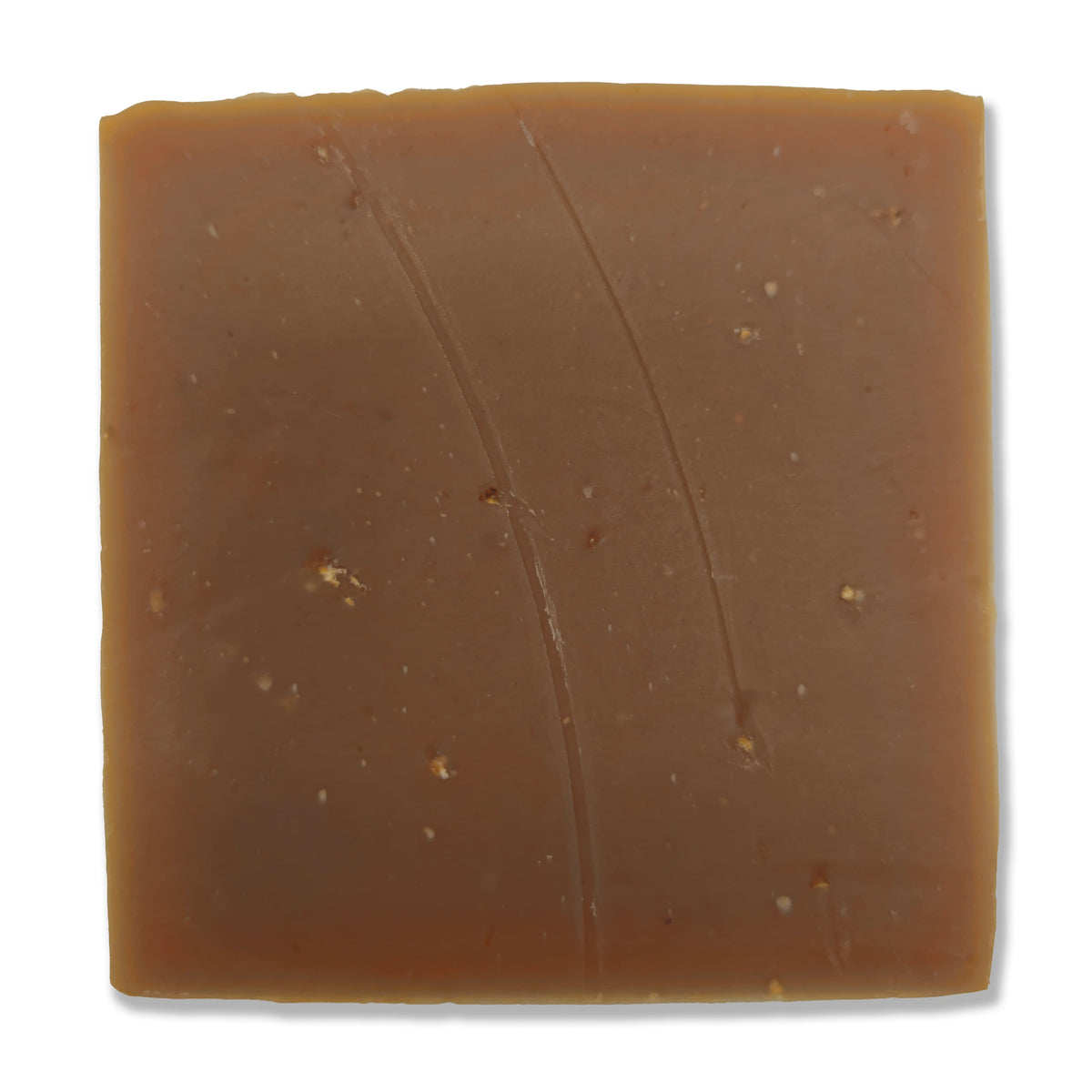 Clark's Eggnog soap bar viewed from above, showing color and texture