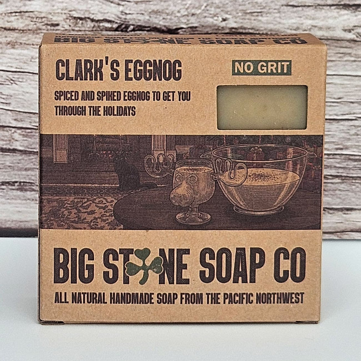 Clark's Eggnog limited-edition natural soap boxed for men, scented with vanilla, nutmeg & cinnamon