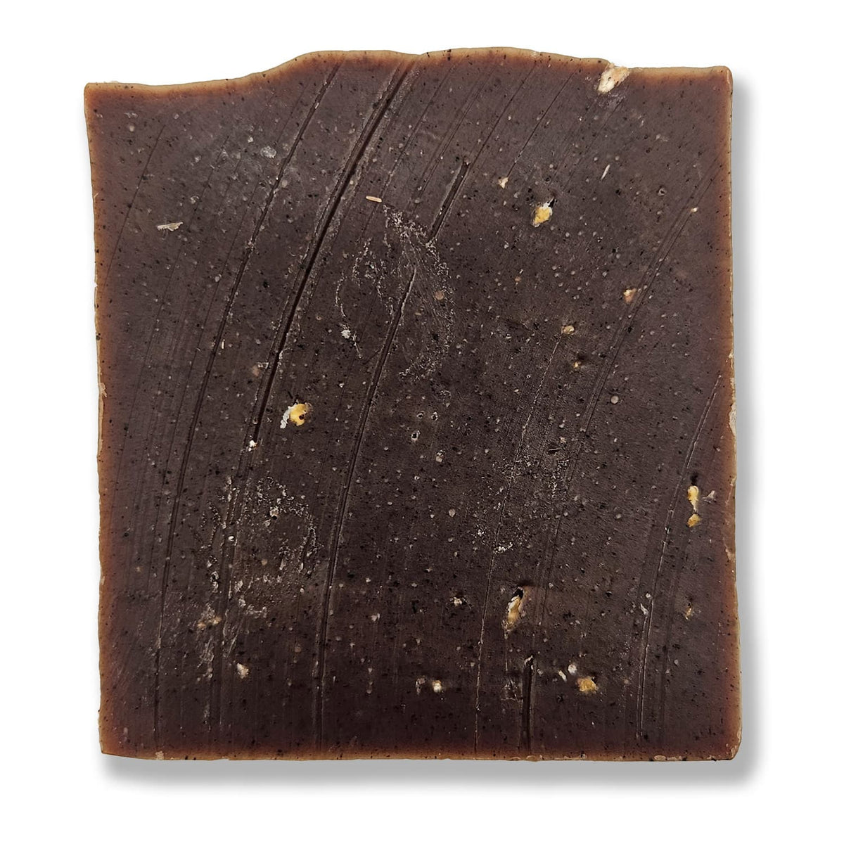 Irish Turf soap bar viewed from above, showing color and texture
