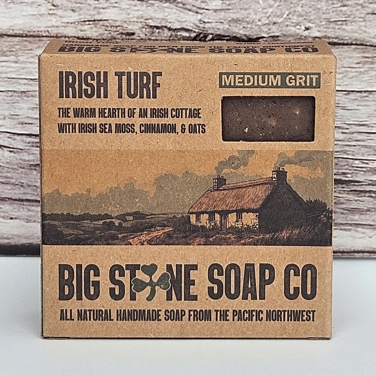 Irish Turf natural soap boxed for men, scented with vetiver, frankincense & black pepper