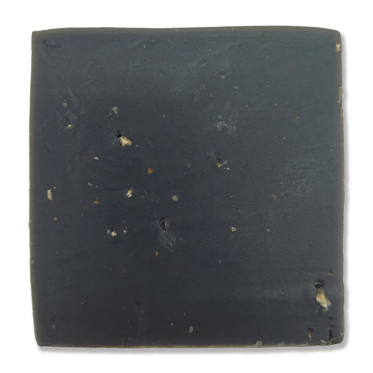 Northern Pine Tar soap bar viewed from above, showing color and texture