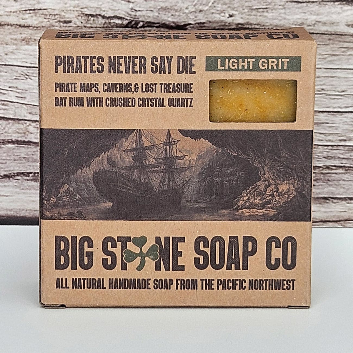 Pirates Never Say Die natural soap boxed for men, scented with bay rum & thieves herbs