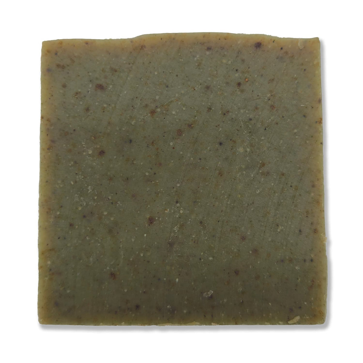 Triple Dog Dare soap bar viewed from above, showing color and texture